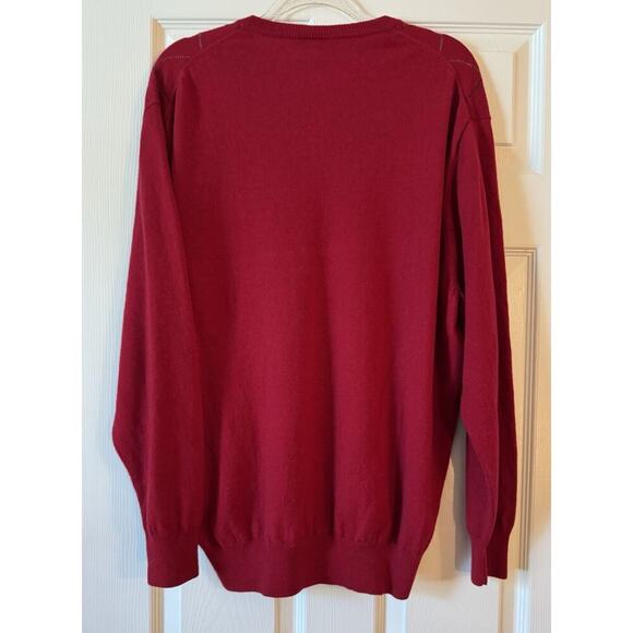 Jos. A. Bank Lambswool Sweater V-Neck XXL Argyle Diamonds Pattern Executive Coll - Picture 4 of 7